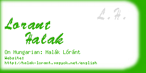 lorant halak business card